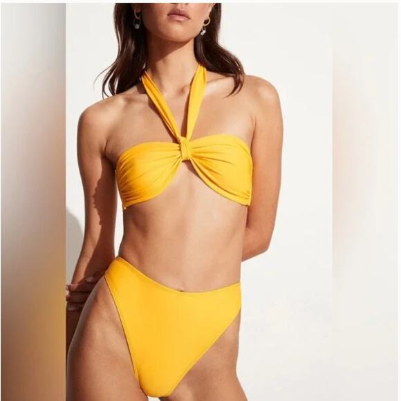 Faithful the Brand Bikini Top Womens Small Yellow Sun Locales Swim - Picture 4 of 11